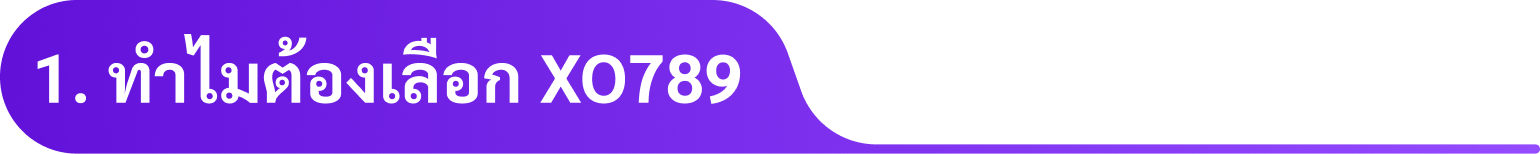 1. ทำไมต้องเลือก XO789